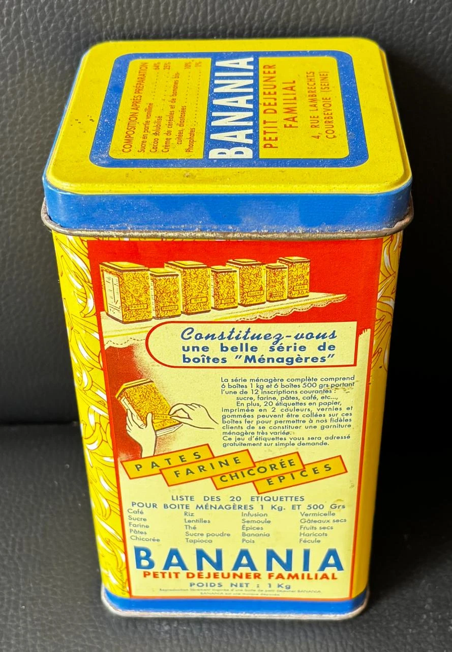 ❂ Former BANANIA Metal Box "Family Breakfast" - Lithographed Tinplate – photo 5